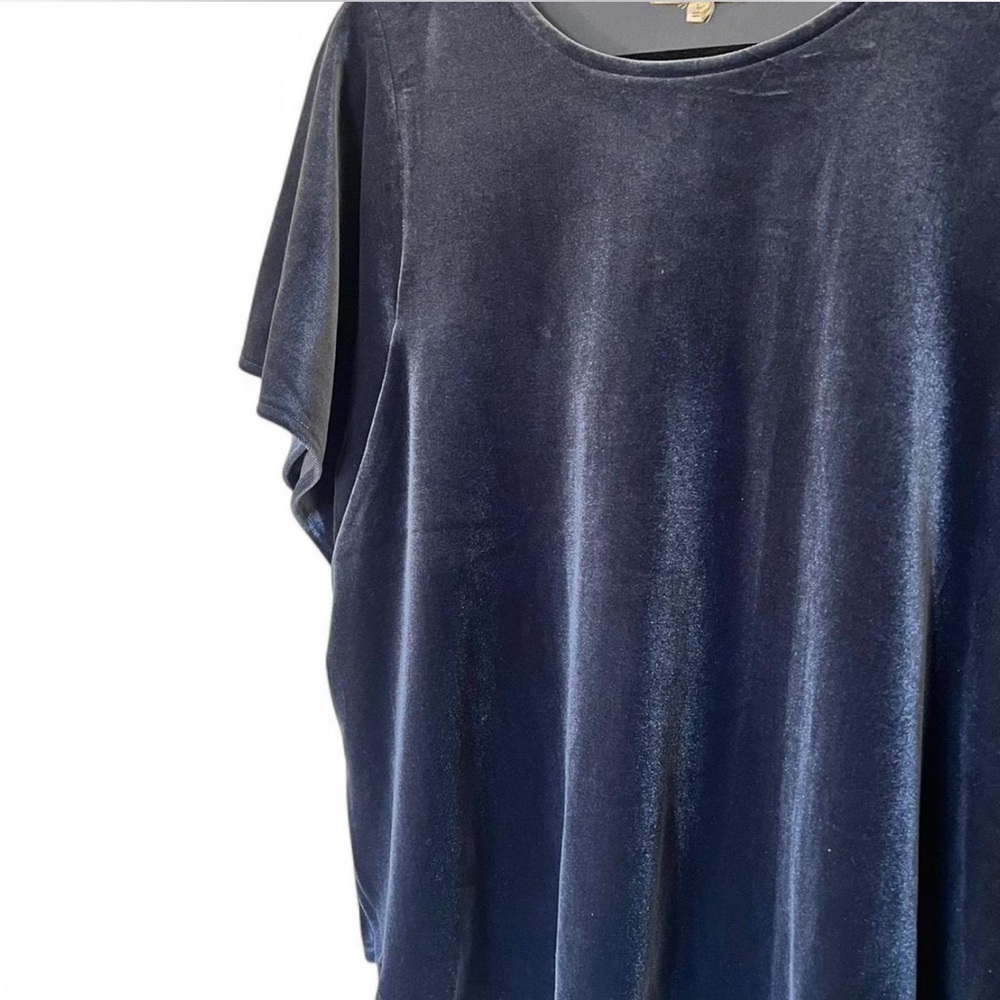 Madewell Navy Blue Velvet Women's Top - Picture 2 of 5
